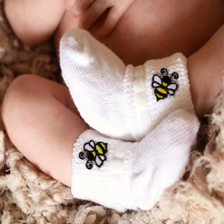 Spring Bee Newborn Socks for Hospitals, Nurseries, L&D & Maternity