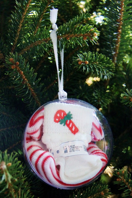 Baby's First Christmas Keepsake Ornament Includes Newborn Hat Bow Cap Socks & Gift Box by Nurses Choice 
