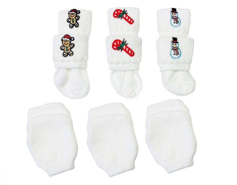 Newborn Christmas Sock & Mitten Set