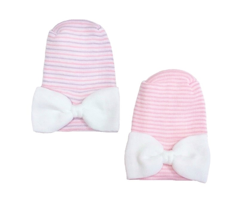 Newborn Baby Girls' Bow Cap Set