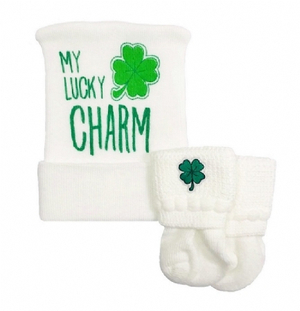 Newborn Baby's First St. Patrick's Day Hat & Sock Set