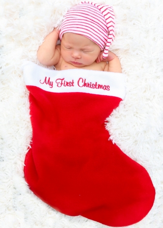 My First Christmas Stocking and Cap Set