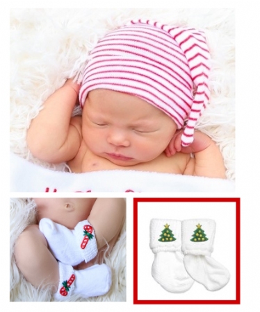 Newborn Elf Cap & Holiday Sock Set #BCSK-ELF