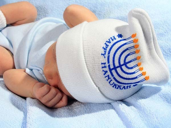 Happy Hanukkah Two-Ply Newborn Hat #BC-HH