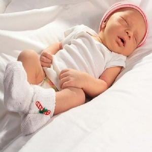 Red & White Two-Ply Baby Cap & Sock Set #BCSK-620RW2