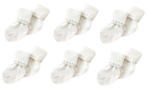 6 Pack of Cotton Unisex Baby Socks (3-6 Months)