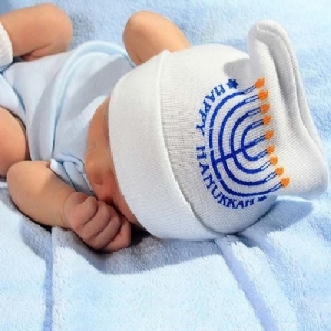 Happy Hanukkah Two-Ply Newborn Hat #BC-HH