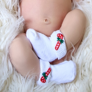 Holiday Emblem Newborn Socks - NEW CHRISTMAS TREE DESIGN